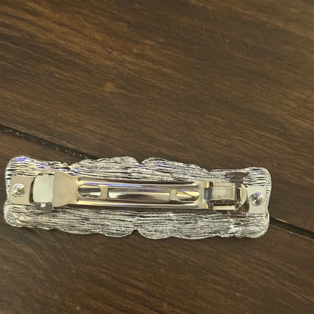Silver Hair Clip Barette - Picture 3 of 3